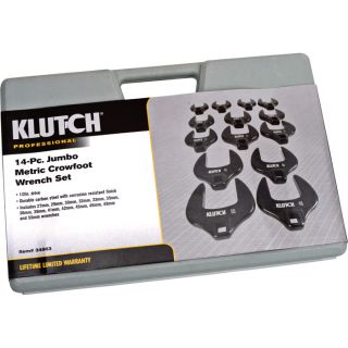 Klutch Jumbo Metric Crowfoot Wrench Set — 14-Pc.  Crowfoot