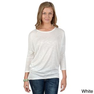 Hailey Jeans Co Hailey Jeans Co. Juniors Loose Fit Three quarter Dolman Sleeve Top White Size S (1  3)