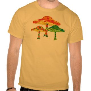 Psychedelic Mushroom (Multi Orange, Green) T Shirt