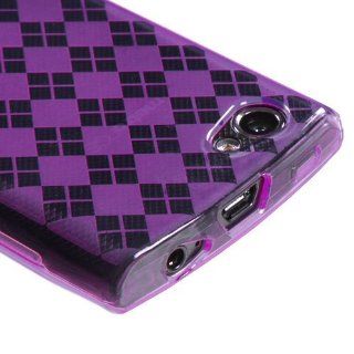 Asmyna LGMS695CASKCA070 Argyle Slim and Durable Protective Cover for LG Optimus Elite/Optimus M+/Optimus Plus E695   1 Pack   Retail Packaging   Purple Cell Phones & Accessories