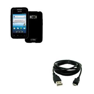 EMPIRE LG Optimus Elite LS696 Silicone Skin Case Cover, Black + USB 2.0 Data Cable Cell Phones & Accessories