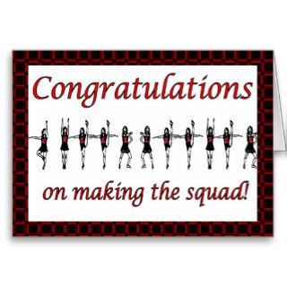 Congratulations Cheerleader squad cheer team Cards
