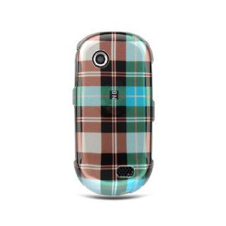 Blue Brown Plaid Hard Cover Case for Samsung Sunburst SGH A697 Cell Phones & Accessories
