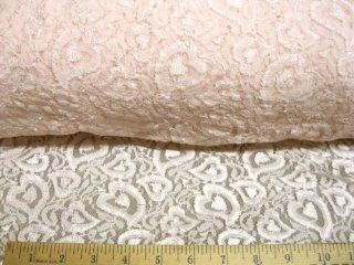 Fabric Stretch Mesh Lace Cotton Candy Pink Abstract Hearts 74 inches wide LC306