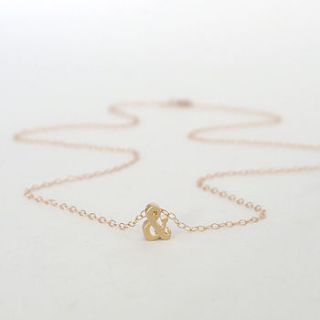tiny gold ampersand charm necklace by maria allen boutique