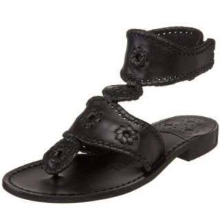Jack Rogers Women's Pompei Gladiator Sandal,Black,6 M US Shoes