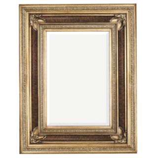 Majestic Mirror Traditional Beveled Mirror in Distressed Faux Brown
