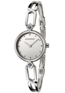 Fontenay UR356XAB  Watches,Womens Blue Crystal Bangle Silver Tone, Casual Fontenay Quartz Watches