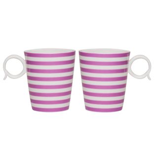 Red Vanilla Freshness Violet Lines 12 ounce Mugs (set Of 2)