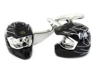 Motorcycle Motocross Helmet Cufflinks Cuff Links Jewelry