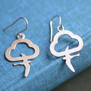 hettie cloud and bird earrings by dowse