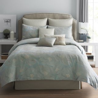 Westpoint Home Llc Modern Living Sterling Poppy 4 piece Comforter Set And Optional Euro Sham Separates Blue Size Full