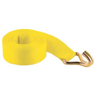 SmartStraps Winch Strap with J-Hook — 20ft.L x 2in.W, 5000-Lb. Capacity, Yellow, Model# 280  Ratchet Tie Down Straps