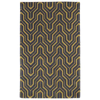 Hand tufted Cosmopolitan Gold/ Charcoal Wool Rug (3 X 5)
