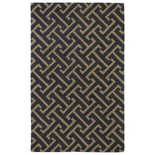 Hand tufted Cosmopolitan Charcoal/ Brown Wool Rug (8 X 11)