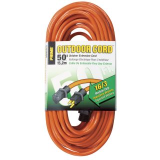 PRIME 50 ft 13 Amp 16 Gauge Orange Outdoor Extension Cord
