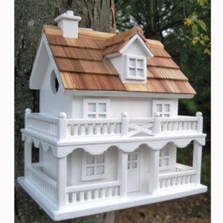 Home Bazaar Colonial Cottage Birdhouse, White  Bird Houses  Patio, Lawn & Garden