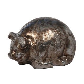 Medium Metallic Gold Ceramic Decorative Pig