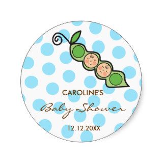 Baby Twin Boys Pea in a Pod Baby Shower Label / Stickers