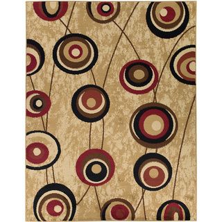 Contemporary Abstract Design Beige Rug (710 X 910)