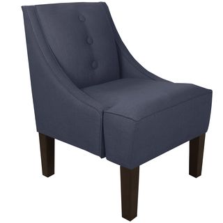 Navy Three Button Swoop Arm Chair