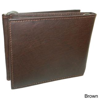 Mens Leather Bifold Top flap Zipper Wallet