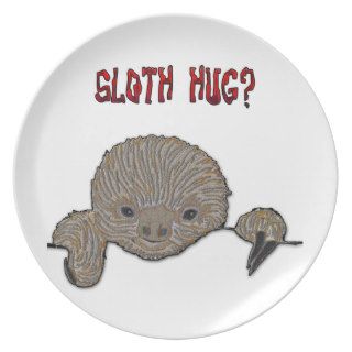 Sloth Hug Baby Sloth Dinner Plate