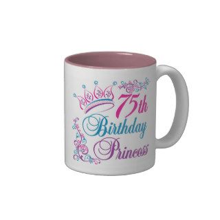 75th Birthday Princess Coffee Mugs