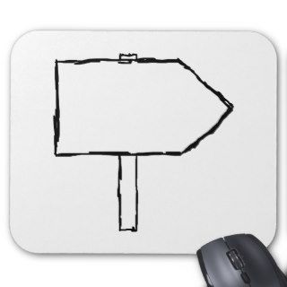 Signpost Arrow. Black and White. Mousepad