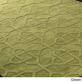 Hand loomed Troy Casual Solid Tone Geometric Wool Area Rug (33 X 53)