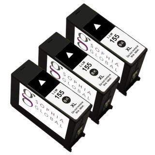 Sophia Global Remanufactured Black Ink Cartridge Replacement For Lexmark 155xl (pack Of 3)