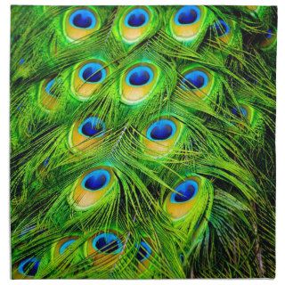 Elegant Colorful Peacock Feathers Custom Printed Napkin