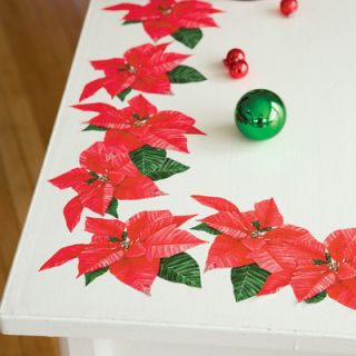 Wallies Poinsettias Peel and Stick Holiday Vinyl Decals 13646