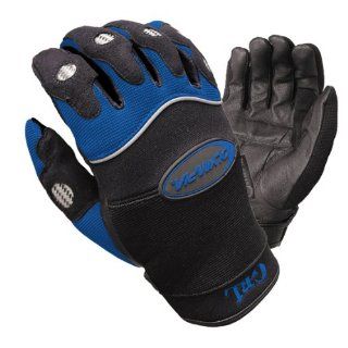 Olympia 710 Gel Reflector Motorcycle Sport Gloves (Black/Blue, Large) Automotive
