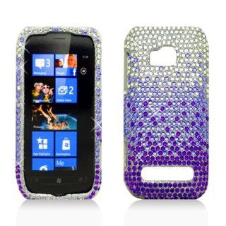 PURPLE WATERFALL Rhinestone/Crystal/Bling/Diamond Hard Case Cover For Nokia Lumia 710 (T Mobile) Cell Phones & Accessories