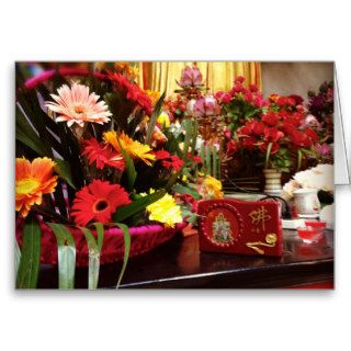 Temple   decorative flower display card