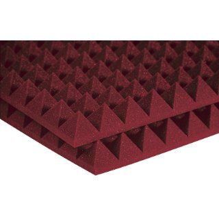 Auralex Studiofoam Pyramid 2 Inches Thick and 2 Feet by 2 Feet Acoustic Absorption Panels, Burgundy (12 Panels) Musical Instruments