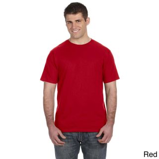 Anvil Anvil Mens Ringspun Pre shrunk Cotton T shirt Red Size XXL