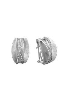 Effy Jewelry Balissima Sterling Silver and Diamond Earrings, .22 TCW Hoop Earrings Jewelry