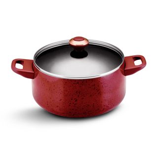 Paula Deen Signature Porcelain Nonstick Cookware 6 Quart Red Covered Stockpot Paula Deen Pots/Pans