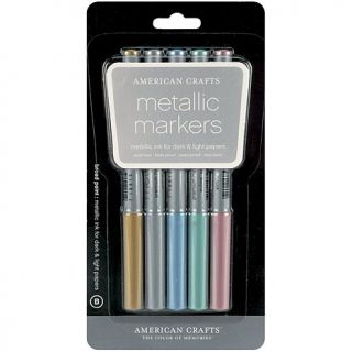 American Crafts Broad Point Metallic Markers   5 pack