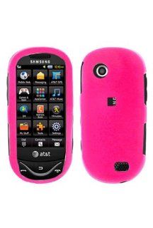 Samsung A697 Sunburst Rubberized Shield Hard Case Hot Pink Cell Phones & Accessories
