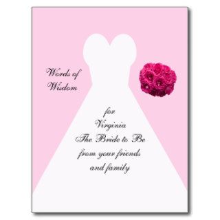 Bridal Shower Advice Post Cards   Bridal Gown