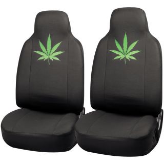 Oxgord Green Leaf High back Front Chair Seat Covers (set Of 2)