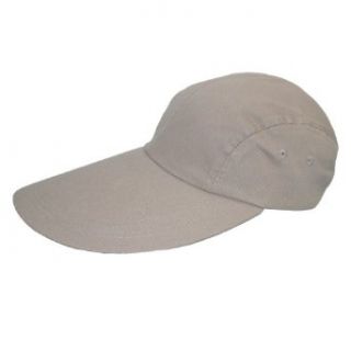 CTM Long Bill Baseball Cap with Extended 5 Inch Visor color Khaki one size at  Mens Clothing store