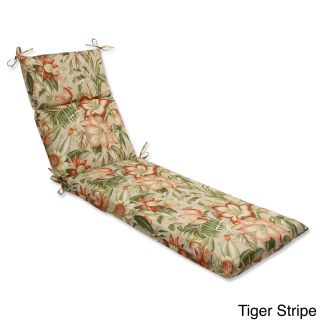 Outdoor Botanical Glow Tropical Chaise Lounge Cushion With Ties