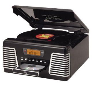 Crosley CR712 Autorama Turntable with CD Player and AM/FM Radio, Black Electronics