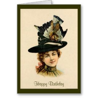 1900 Ladies Fashion Hat Greeting Card