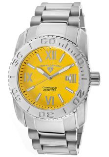 Swiss Legend 10059 77  Watches,Mens Commander Yellow Textured Dial Stainless Steel, Casual Swiss Legend Quartz Watches