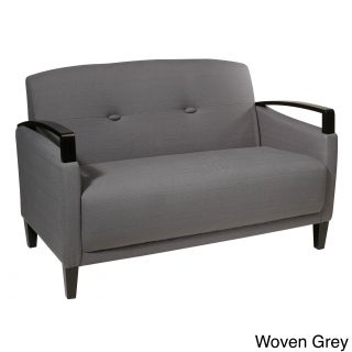 Main St. Loveseat With Easyclean Interlace Fabric   Espresso Finish Wood Arms   Legs